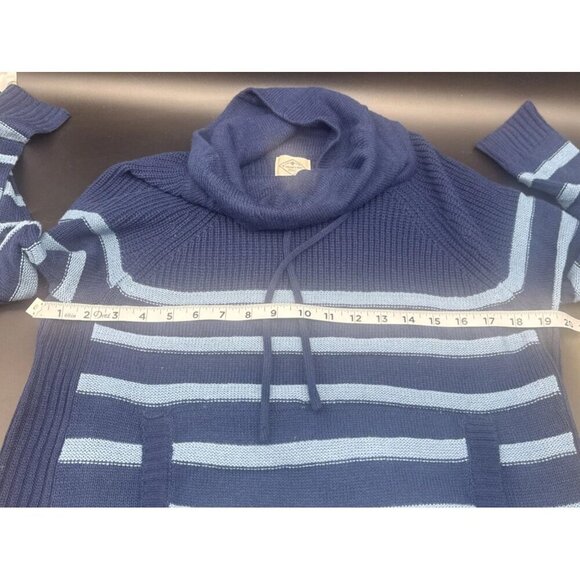 St Johns Bay Women’s Blue Pullover Sweater Cowl Neck Drawstring Pockets Sz M NEW - Picture 9 of 10